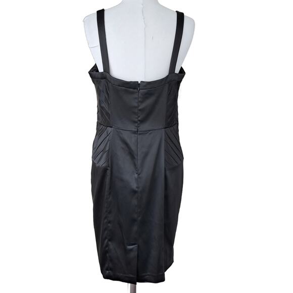 Calvin Klein Black  Stretch Satin Sleeveless Sheath Dress Size 12 Cocktail Party - Picture 5 of 10